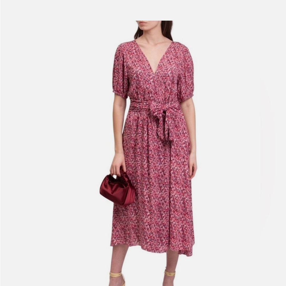 ba&sh Pink Floral Midi Dress
